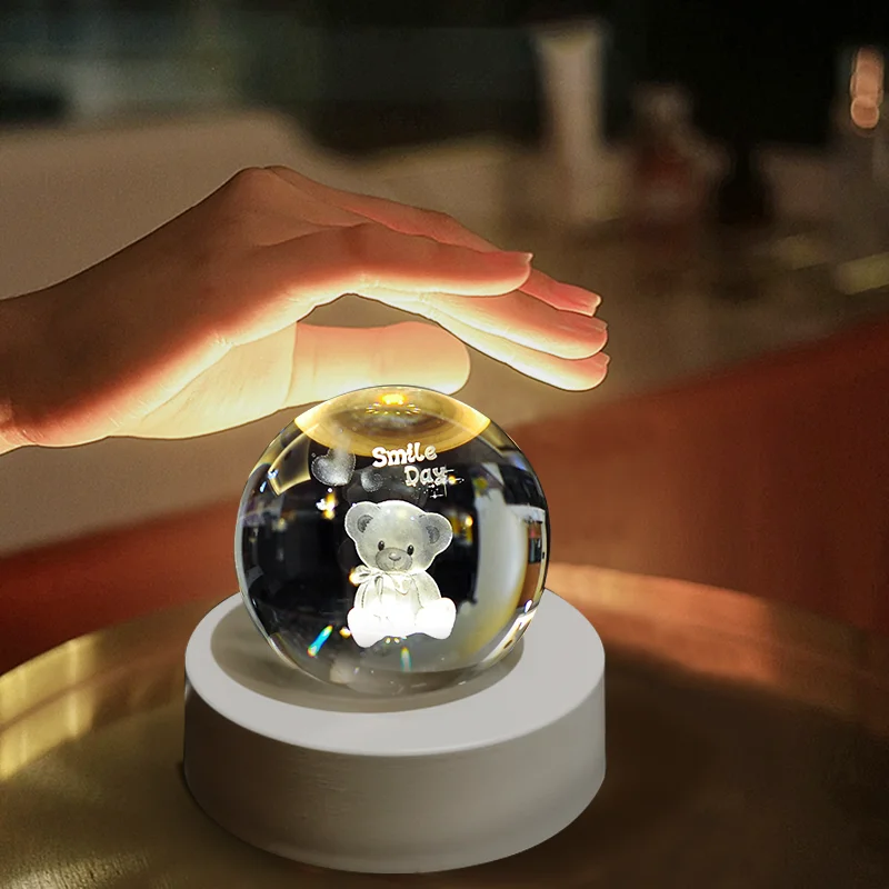Led Night Light Bedside Lamp Transparent Crystal Glass Ball USB Interface Desktop decorative Lights
Led Night Light Bedside Lamp Transparent Crystal Glass Ball USB Interface Desktop decorative Lights