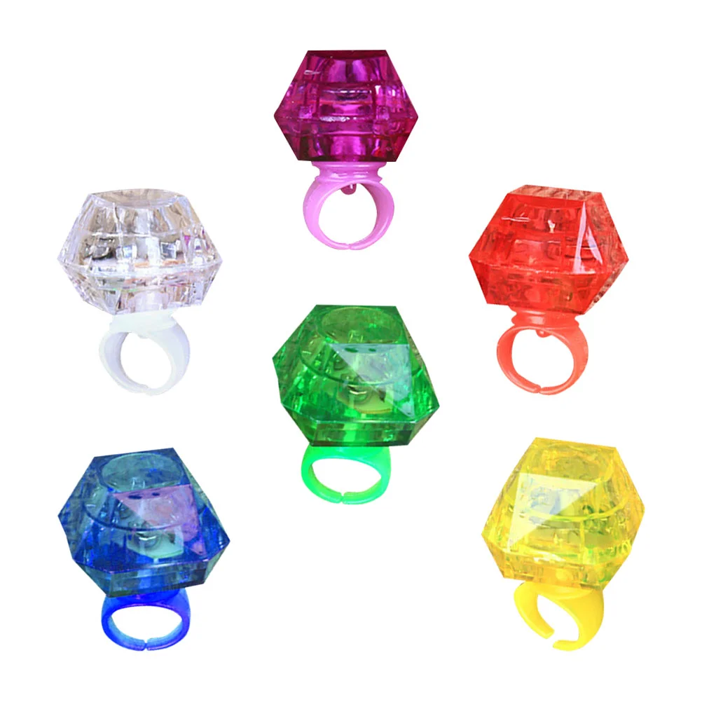 6 Pcs Luminous Diamond Ring Party Favor LED Favors Glow Rings Plaything Flashing Finger Toys Decorative Delicate Acrylic Fake
6 Pcs Luminous Diamond Ring Party Favor LED Favors Glow Rings Plaything Flashing Finger Toys Decorative Delicate Acrylic Fake