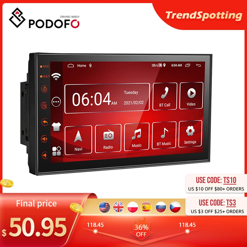 NEW Podofo Car Radio Android 9.0 2 Din GPS Multimedia Player Autoradio 2+16G For Volkswagen Nissan Toyota Hyundai Kia Ford Focus
NEW Podofo Car Radio Android 9.0 2 Din GPS Multimedia Player Autoradio 2+16G For Volkswagen Nissan Toyota Hyundai Kia Ford Focus