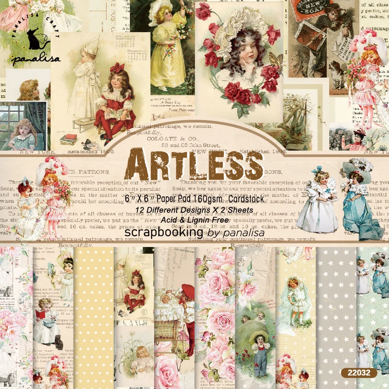 Artless Paper Pack 6"x6" 12 sheet Art Background Paper Card Making DIY Scrapbook Paper Craft
Artless Paper Pack 6"x6" 12 sheet Art Background Paper Card Making DIY Scrapbook Paper Craft