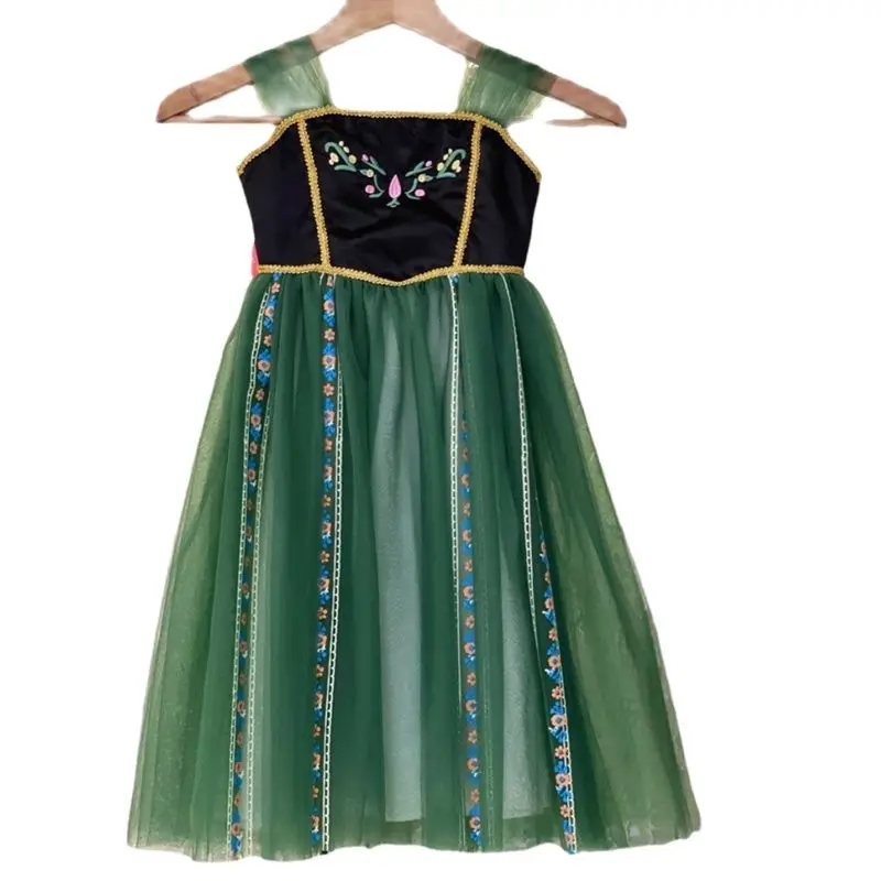 Haloween Girl Costume Sleeveless Anna Elegant Princess Dress Short Sleeve Embroider Flower Skirt Young Children Summer Clothing
Haloween Girl Costume Sleeveless Anna Elegant Princess Dress Short Sleeve Embroider Flower Skirt Young Children Summer Clothing