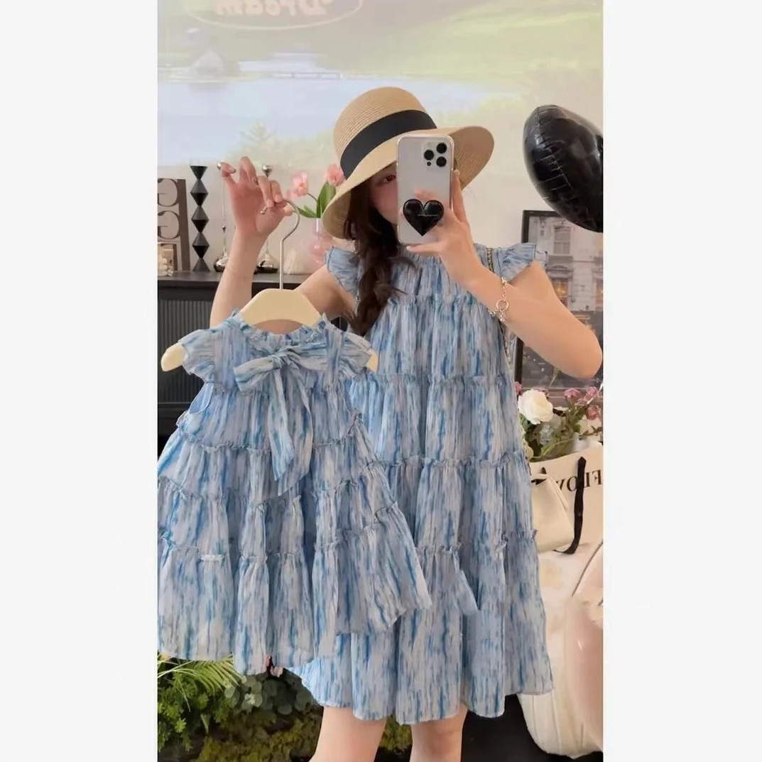 Mom and Girl Matching Vacation Tutu Dress Mother Daughter Holiday Clothing Women Beach Blue Dresses Sleeveless Parent-child Robe
Mom and Girl Matching Vacation Tutu Dress Mother Daughter Holiday Clothing Women Beach Blue Dresses Sleeveless Parent-child Robe