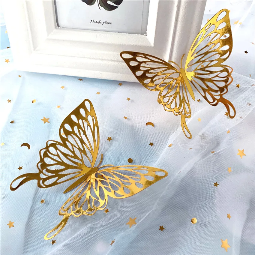 12Pcs 3D Wall Stickers Hollow Rose gold/Golden/Silver Butterfly Wall Stickers DIY Art Home Decor Wall Decals Wedding decoration
12Pcs 3D Wall Stickers Hollow Rose gold/Golden/Silver Butterfly Wall Stickers DIY Art Home Decor Wall Decals Wedding decoration