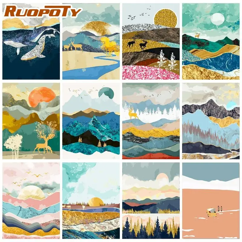 RUOPOTY DIY Painting By Numbers Sunrise Illustration Handmade Painting By Number Scenery Painting Wall Decor
RUOPOTY DIY Painting By Numbers Sunrise Illustration Handmade Painting By Number Scenery Painting Wall Decor