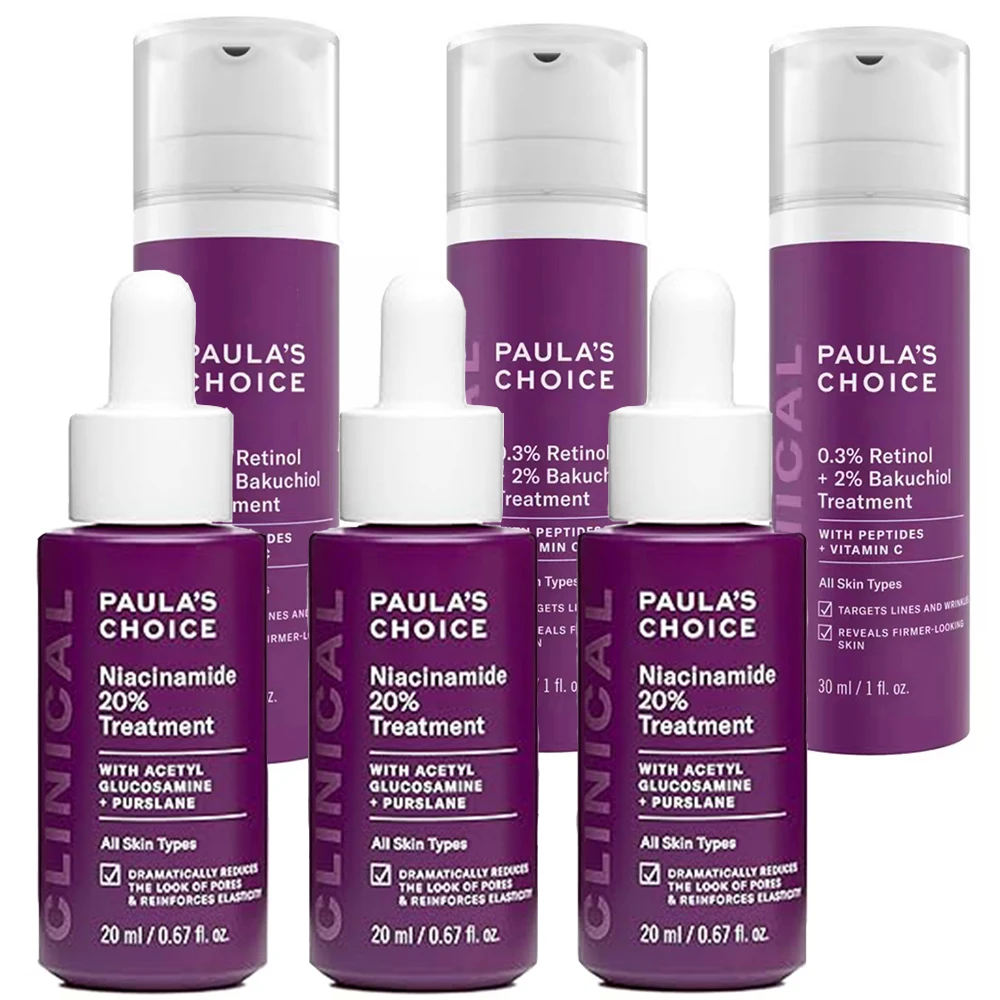 Набор для улучшения пор Paula's Choice, 6 шт., 0.3% ретинол и Ниацинамид 20%, сыворотка для лечения пор
Набор для улучшения пор Paula's Choice, 6 шт., 0.3% ретинол и Ниацинамид 20%, сыворотка для лечения пор