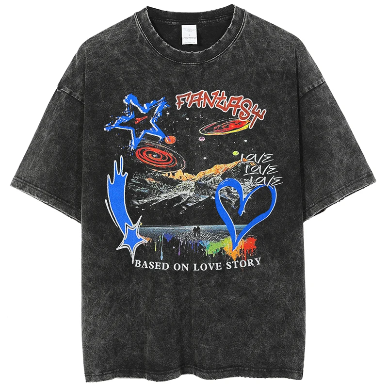 Harajuku T Shirt Men Vintage Washed Oversized Galaxy Graphic T Shirt for Men Hip Hop Streetwear 100% Cotton T-shirts
Harajuku T Shirt Men Vintage Washed Oversized Galaxy Graphic T Shirt for Men Hip Hop Streetwear 100% Cotton T-shirts