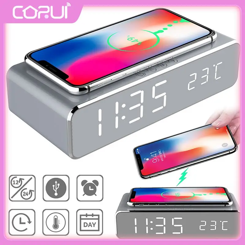 Digital Wireless Charger Portable Despertador Thermometer Clock Led Qi Wireless Charger Electric Alarm Clock Table Clock Desktop
Digital Wireless Charger Portable Despertador Thermometer Clock Led Qi Wireless Charger Electric Alarm Clock Table Clock Desktop