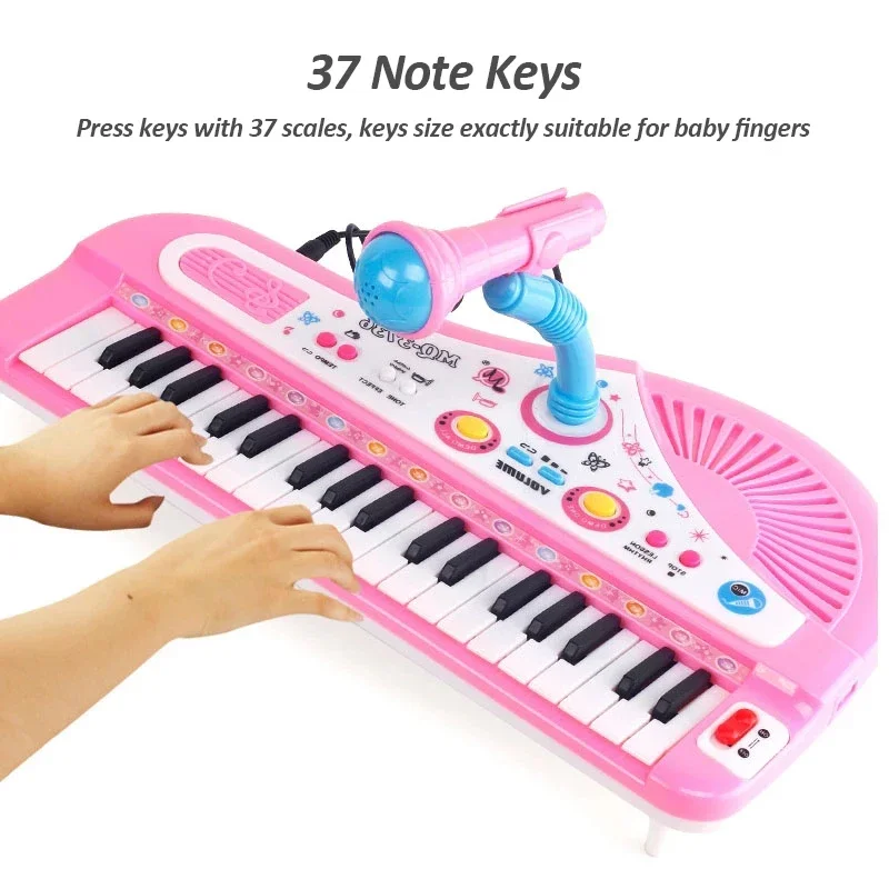 37 Key Electronic Keyboard Piano Toys for Kids with Microphone Musical Instrument Games Educational Toy for Children Girls Boys
37 Key Electronic Keyboard Piano Toys for Kids with Microphone Musical Instrument Games Educational Toy for Children Girls Boys