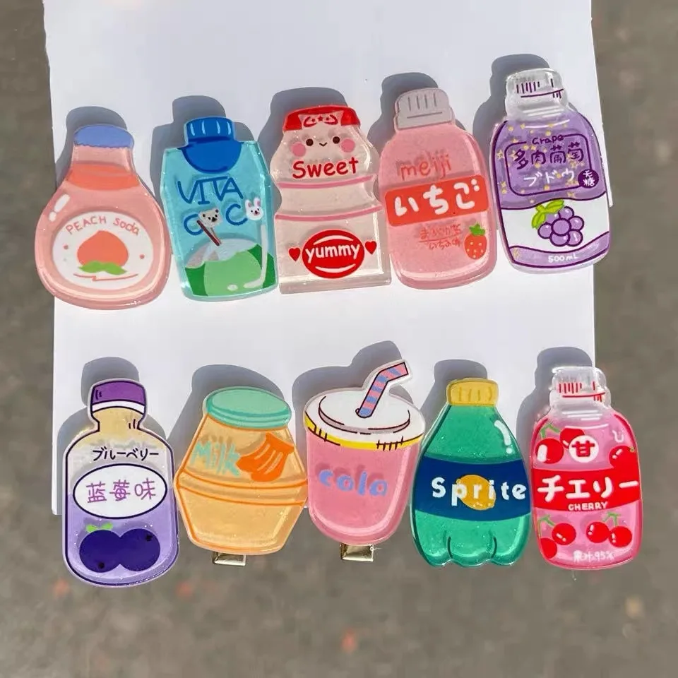 Summer Soda Small Hairpin Female Cute Cartoon Beverage Korean Style Simple Girl Side Clip Headdress Hair Accessories
Summer Soda Small Hairpin Female Cute Cartoon Beverage Korean Style Simple Girl Side Clip Headdress Hair Accessories