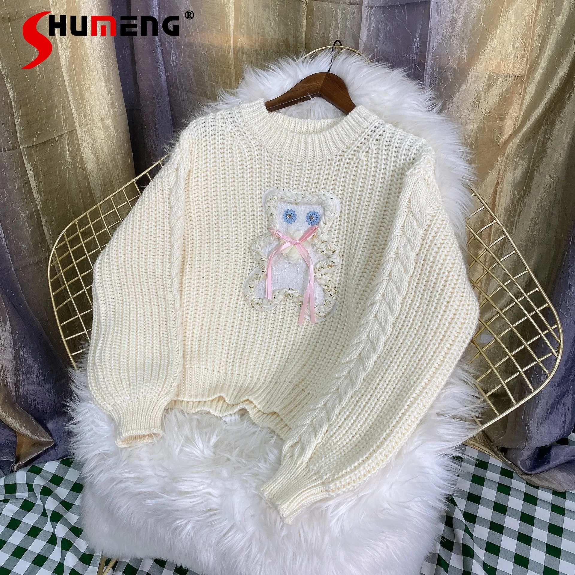 2022 Early Spring New Sweet Cute Pullover Long Sleeve Knitted Top Women's Fashion Simple Solid Hollow Out Round Neck Sweater
2022 Early Spring New Sweet Cute Pullover Long Sleeve Knitted Top Women's Fashion Simple Solid Hollow Out Round Neck Sweater