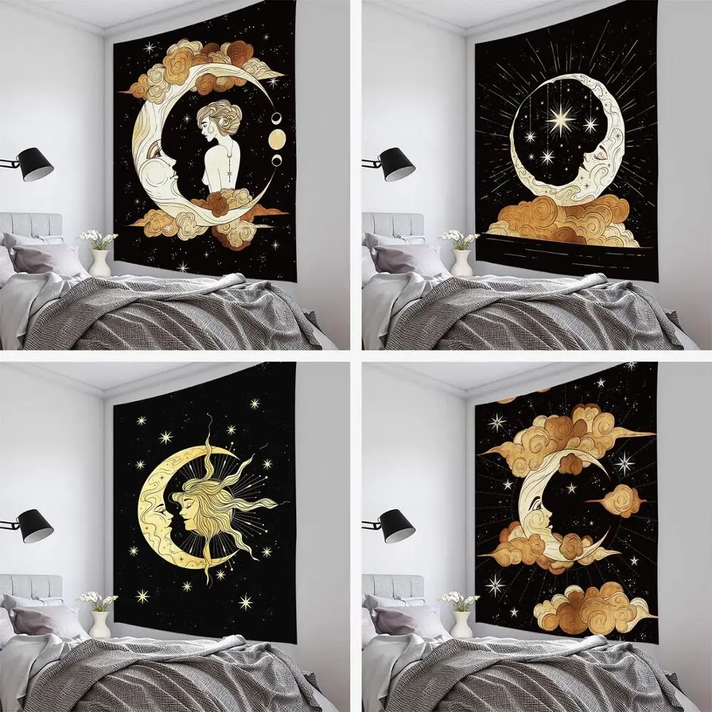 Boho Style Star And Moon Girl Tapestry Black White Wall Hanging Cloth Tapestry Beach Towel Mat Background Wall Home Decoration
Boho Style Star And Moon Girl Tapestry Black White Wall Hanging Cloth Tapestry Beach Towel Mat Background Wall Home Decoration