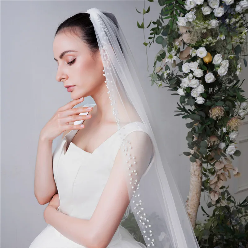 Bridal Headdress Chapel Trailing 3 Meters Long One Layer With Hair Comb Pearl Bridal Veil Bride Accessory Z10064
Bridal Headdress Chapel Trailing 3 Meters Long One Layer With Hair Comb Pearl Bridal Veil Bride Accessory Z10064
