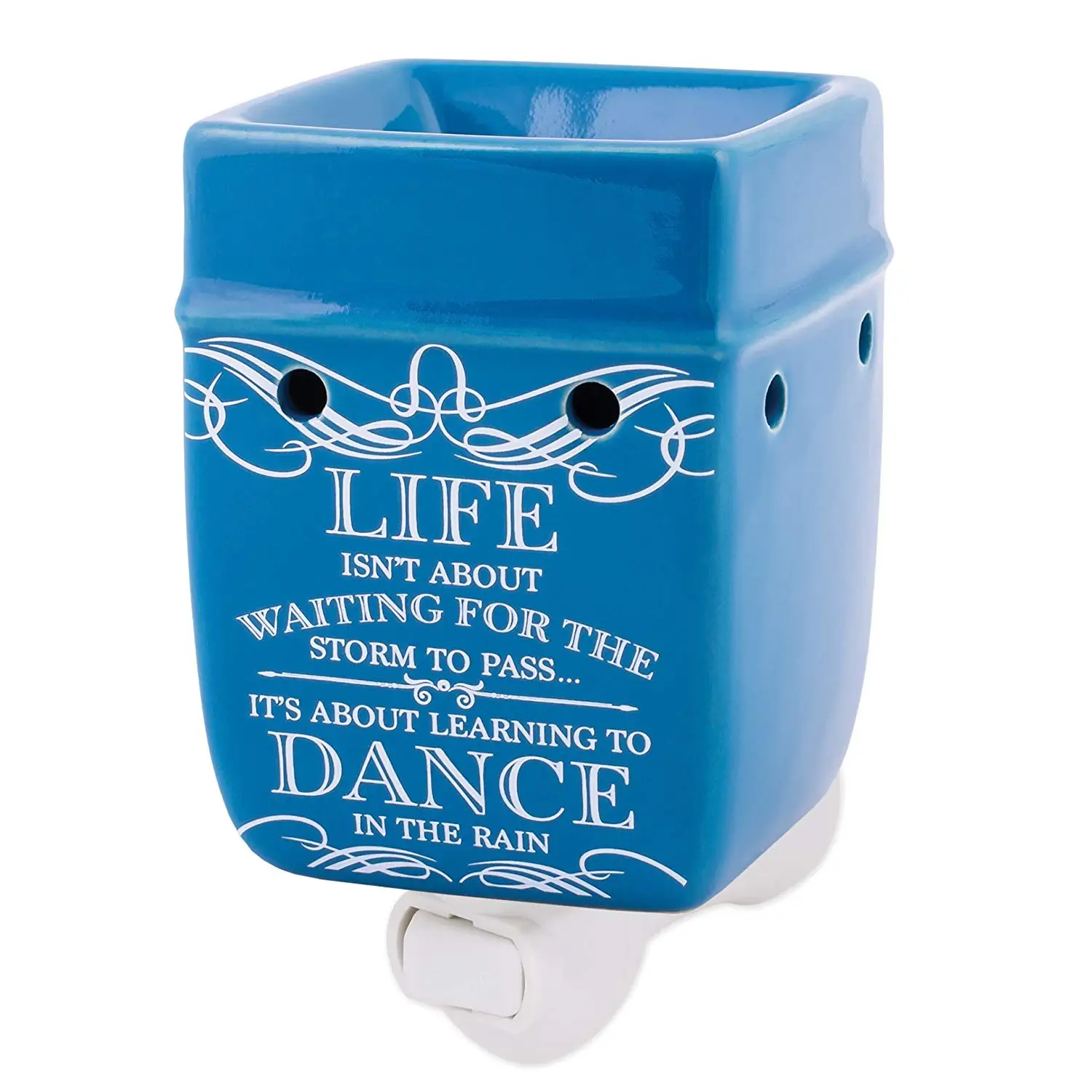 Life Learning Dance in The Rain Blue Stoneware Electric Plug-in Wax Tart Oil Warmer
Life Learning Dance in The Rain Blue Stoneware Electric Plug-in Wax Tart Oil Warmer