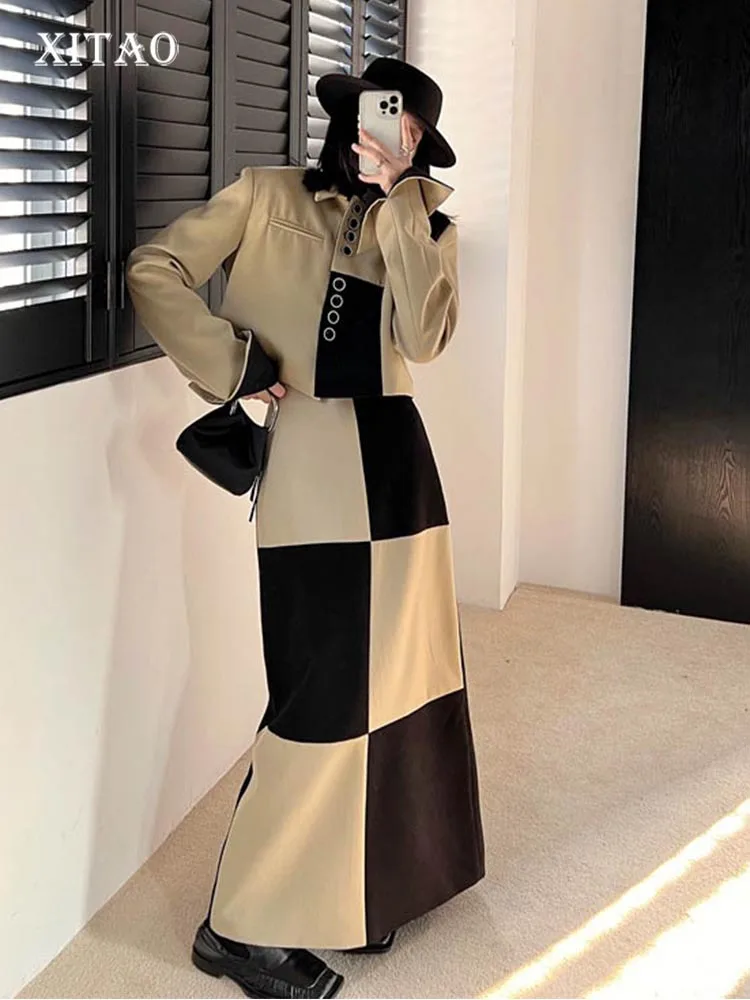 XITAO Fashion Plaid Dress Sets Contrast Color Patchwork Women Autumn New Loose Short Coat Skirt Two Pieces Sets WLD10066
XITAO Fashion Plaid Dress Sets Contrast Color Patchwork Women Autumn New Loose Short Coat Skirt Two Pieces Sets WLD10066