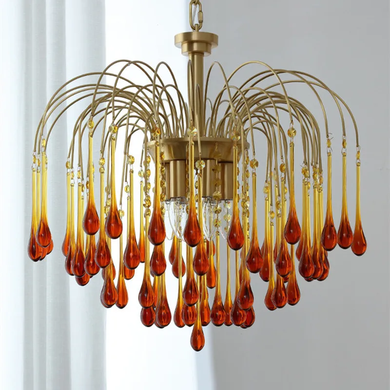 Water drop glass chandelier American Retro all Copper French Romantic Living Room Dining Room Bedroom door-to-door Chandelier
Water drop glass chandelier American Retro all Copper French Romantic Living Room Dining Room Bedroom door-to-door Chandelier