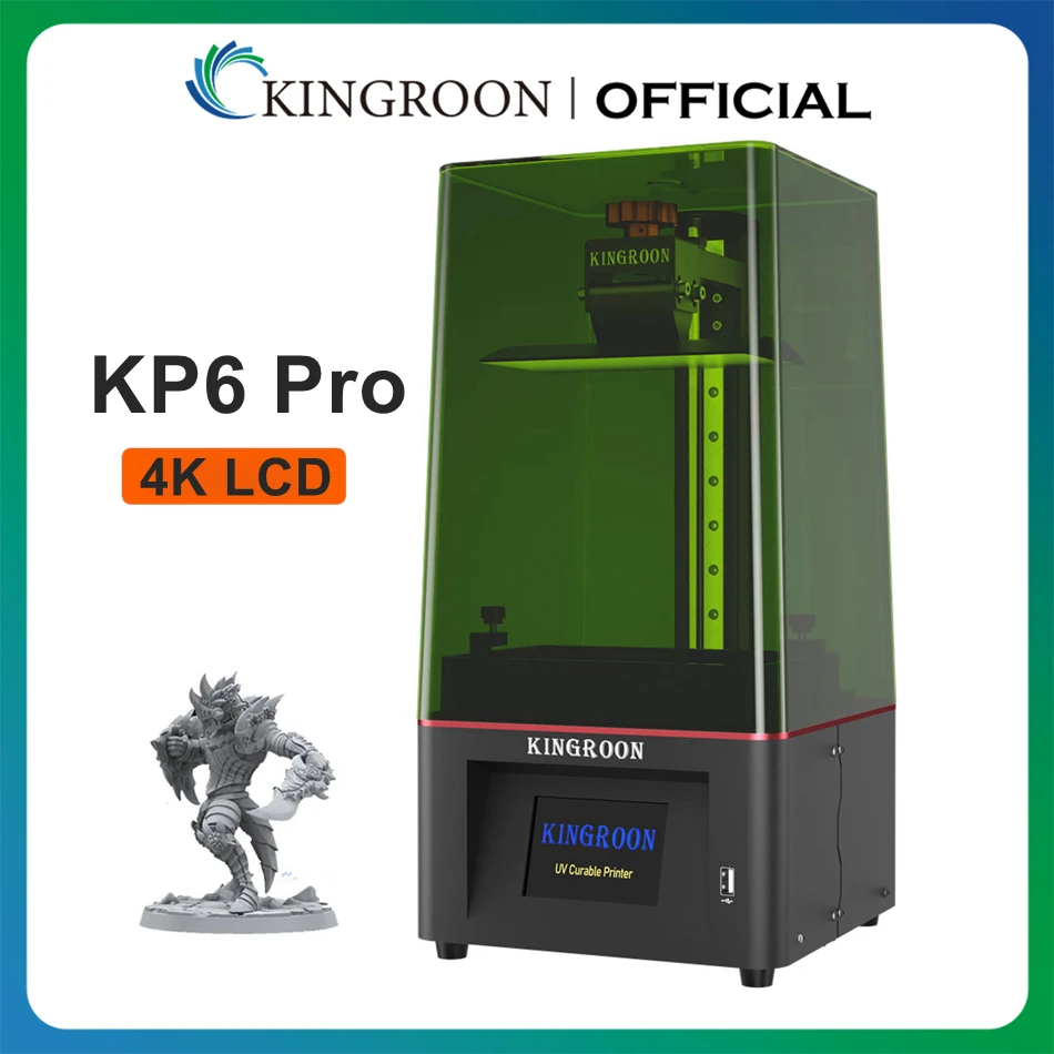 KINGROON KP6 Pro 3D Resin Printer 4K Monochrome LCD UV Printers 143*85*180mm Build Size Max 50mm/s Printing Speed SLA 3D Printer
KINGROON KP6 Pro 3D Resin Printer 4K Monochrome LCD UV Printers 143*85*180mm Build Size Max 50mm/s Printing Speed SLA 3D Printer