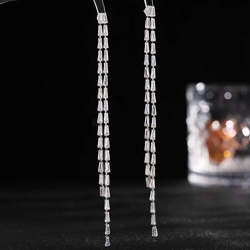 Bilincolor Fashion Clear Cubic Zirconia Long Tassel Earring for Women Wedding Jewelry
Bilincolor Fashion Clear Cubic Zirconia Long Tassel Earring for Women Wedding Jewelry