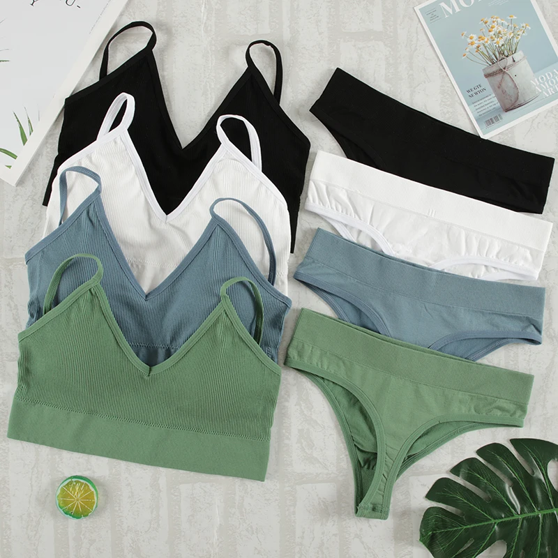 Sexy Bra Set Underwear Set Women Panties Sexy G-String Seamless Bralette Female Lingerie Soft Tank Crop Top sexy lingerie set
Sexy Bra Set Underwear Set Women Panties Sexy G-String Seamless Bralette Female Lingerie Soft Tank Crop Top sexy lingerie set