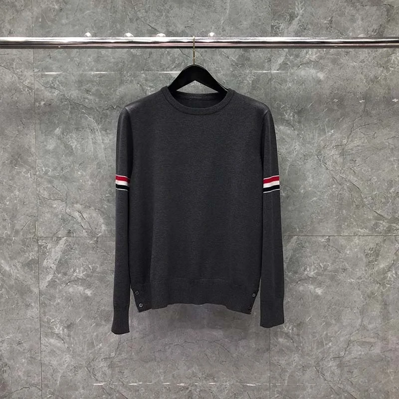 THOM TB Men's Sweater Fashion Brand Autunm Winter Sweater Male Cotton Stripe Armband Crewneck Pullover Dark Gray TB Swearter
THOM TB Men's Sweater Fashion Brand Autunm Winter Sweater Male Cotton Stripe Armband Crewneck Pullover Dark Gray TB Swearter