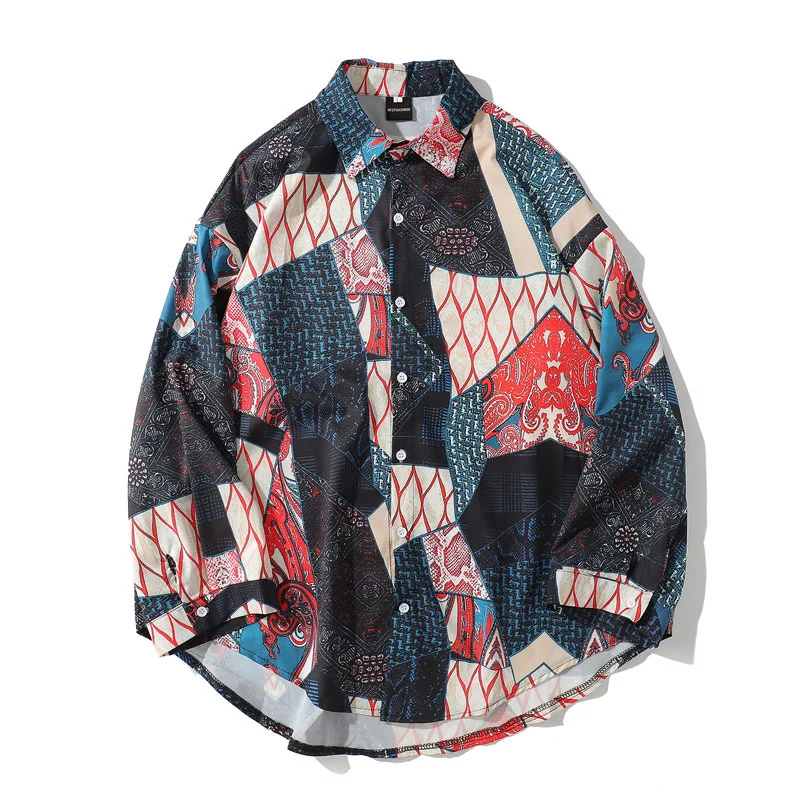 Patchwork Japanese Ukiyo E Geometry Long Sleeve Shirts 2023 Hip Hop Casual Streetwear Shirts Men Women Fashion Tops 
Patchwork Japanese Ukiyo E Geometry Long Sleeve Shirts 2023 Hip Hop Casual Streetwear Shirts Men Women Fashion Tops