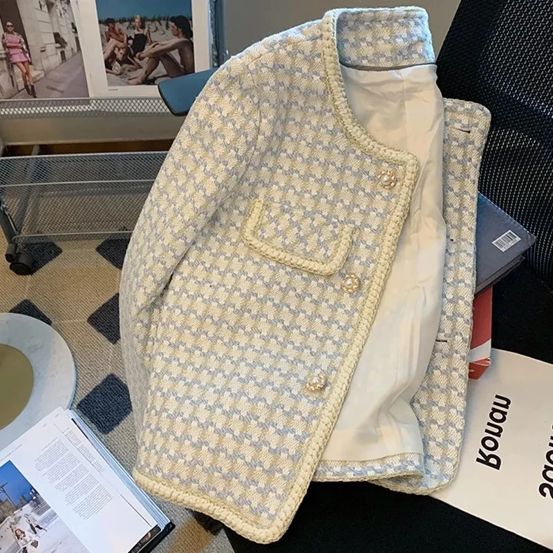 Stylish Plaid Cardigan Long Sleeve Short Coat Women's Clothing 2023 New Spring Autumn Houndstooth Jackets Girls Tops BC396
Stylish Plaid Cardigan Long Sleeve Short Coat Women's Clothing 2023 New Spring Autumn Houndstooth Jackets Girls Tops BC396