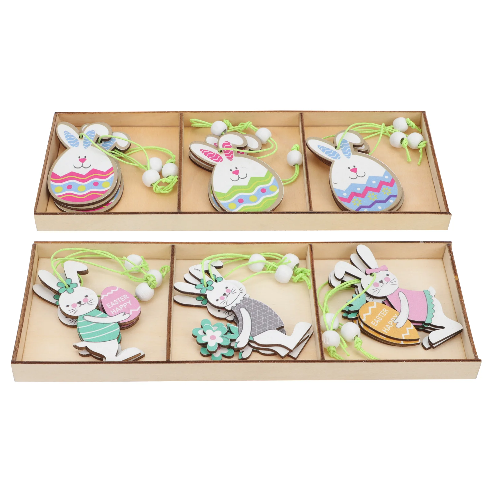 18Pcs Easter Rabbit Hanging Decor Wood Rabbit Easter Artificial Rabbit Rabbit Ornament for Decor Adorn Home 
18Pcs Easter Rabbit Hanging Decor Wood Rabbit Easter Artificial Rabbit Rabbit Ornament for Decor Adorn Home