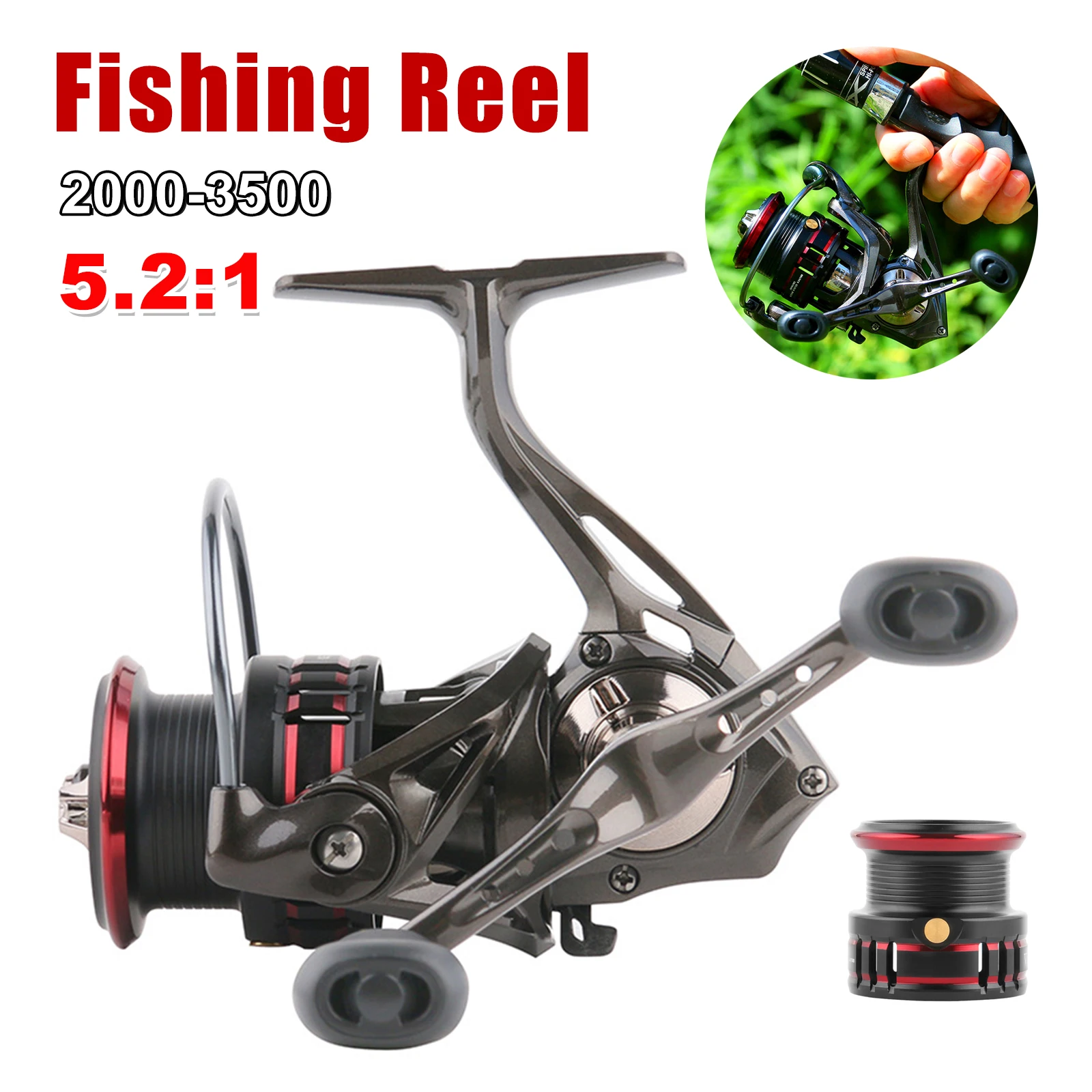 Spinning Reel 2000-3500 Size Fishing Reel Double Grip Shallow Medium Spool Freshwater Saltwater Fishing Tackle Accessories
Spinning Reel 2000-3500 Size Fishing Reel Double Grip Shallow Medium Spool Freshwater Saltwater Fishing Tackle Accessories