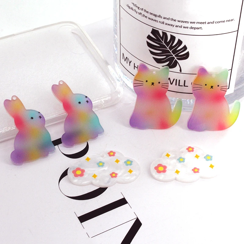 10/12 шт. Симпатичные Акриловые градиентные радужные Подвески в виде кролика, кота, цветов из мультфильмов, искусственные подвески для сереже...
10/12 шт. Симпатичные Акриловые градиентные радужные Подвески в виде кролика, кота, цветов из мультфильмов, искусственные подвески для сереже...