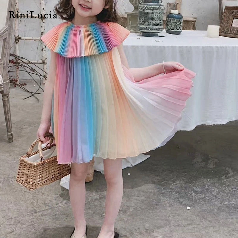 RiniLucia Elegant Rainbow Girls Dress Party Princess Dress Casual Kids Clothes Ruched Sleeveless Tulle Dress Children's Vestidos
RiniLucia Elegant Rainbow Girls Dress Party Princess Dress Casual Kids Clothes Ruched Sleeveless Tulle Dress Children's Vestidos