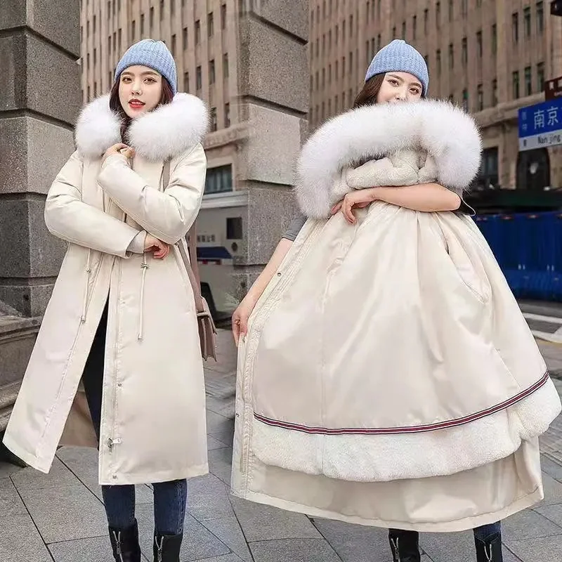 2022 New Winter Jacket Women Parkas Long Coat Wool Liner Jacket Female Parka Hooded With Fur Collar Thick Warm Overcoat Clothing
2022 New Winter Jacket Women Parkas Long Coat Wool Liner Jacket Female Parka Hooded With Fur Collar Thick Warm Overcoat Clothing