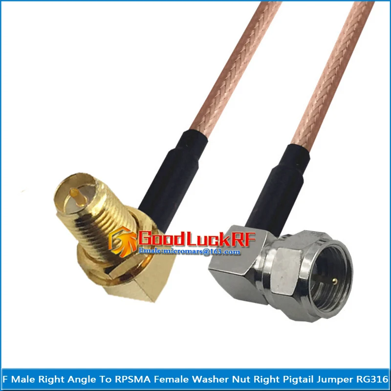 1X Pcs F Male 90 Degree to RPSMA RP SMA Female Right Angle Washer O-ring Bulkhead Panel Mount Nut Pigtail Jumper RG316 Cable
1X Pcs F Male 90 Degree to RPSMA RP SMA Female Right Angle Washer O-ring Bulkhead Panel Mount Nut Pigtail Jumper RG316 Cable