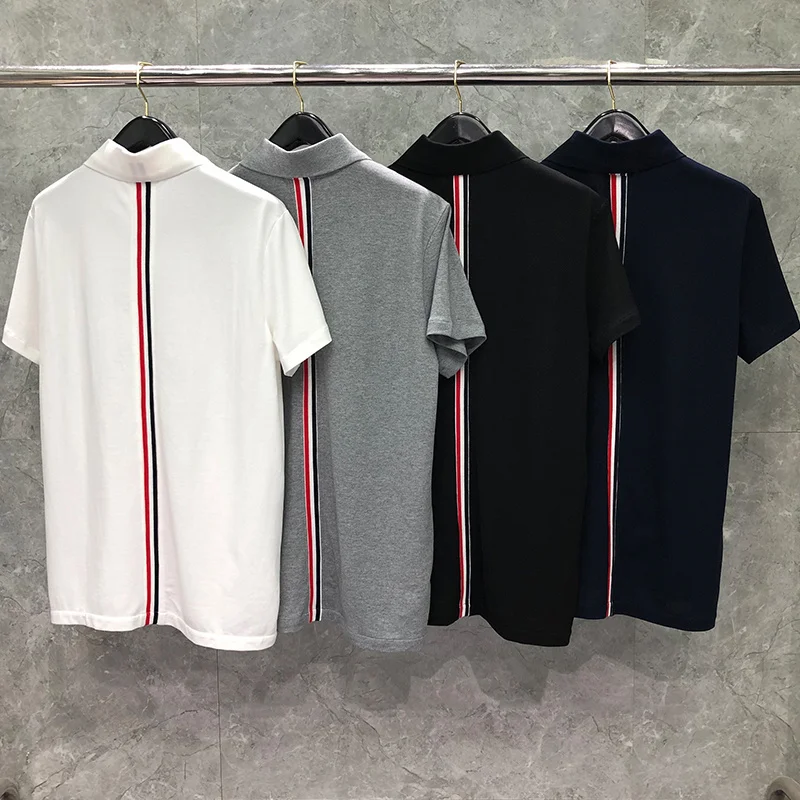 THOM TB Men's T-Shirt Summer Fashion Brand Slim Casual Polo Tops Pure Cotton Tees Striped Back Turn Down Collar Blouses T-shirt
THOM TB Men's T-Shirt Summer Fashion Brand Slim Casual Polo Tops Pure Cotton Tees Striped Back Turn Down Collar Blouses T-shirt