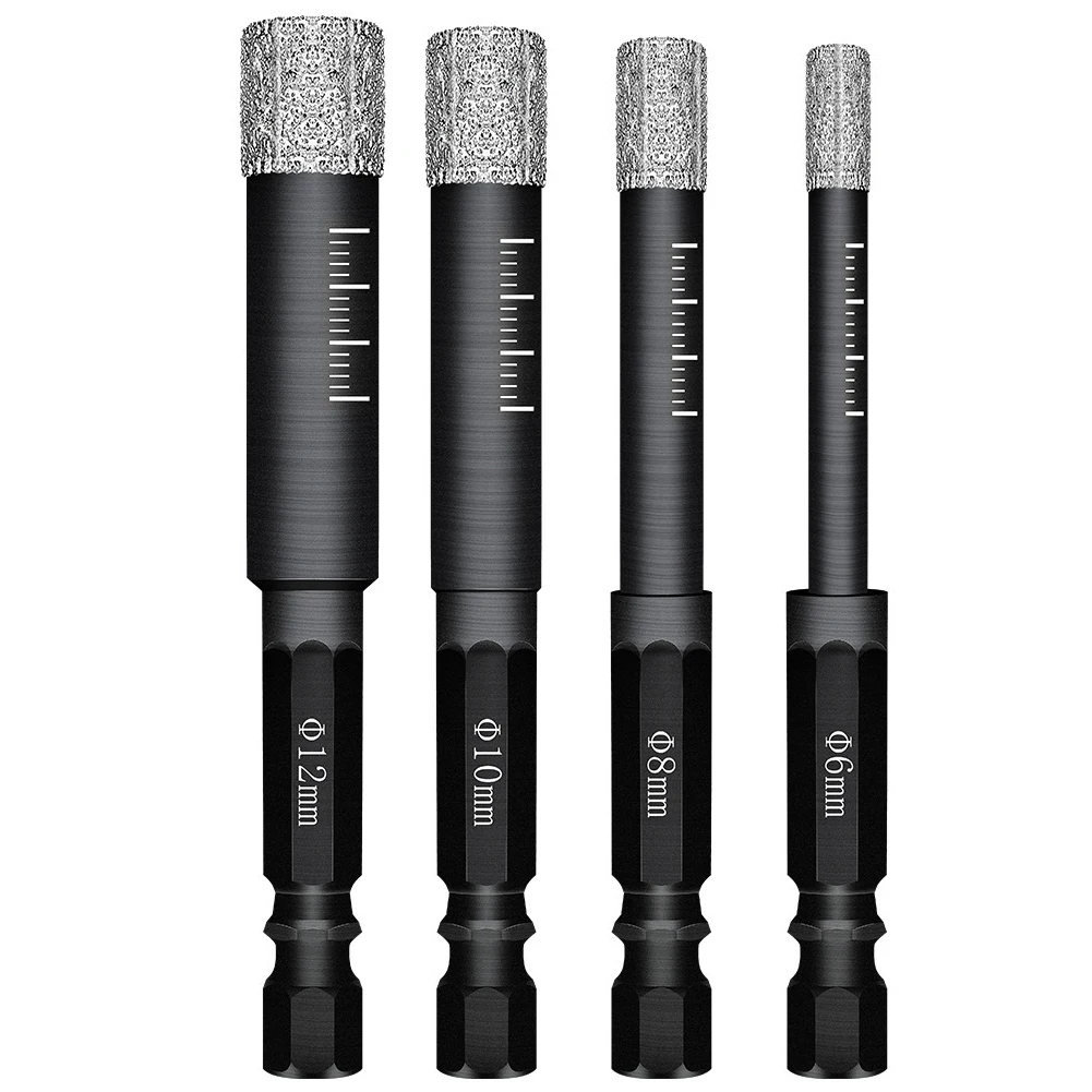 Diamond Dry Drill Bit 6/8/10/12 mm Vacuum Brazed Hole Saw Cutter with Hex Shank Cooling Wax for Granite Marble Ceramic Tile
Diamond Dry Drill Bit 6/8/10/12 mm Vacuum Brazed Hole Saw Cutter with Hex Shank Cooling Wax for Granite Marble Ceramic Tile