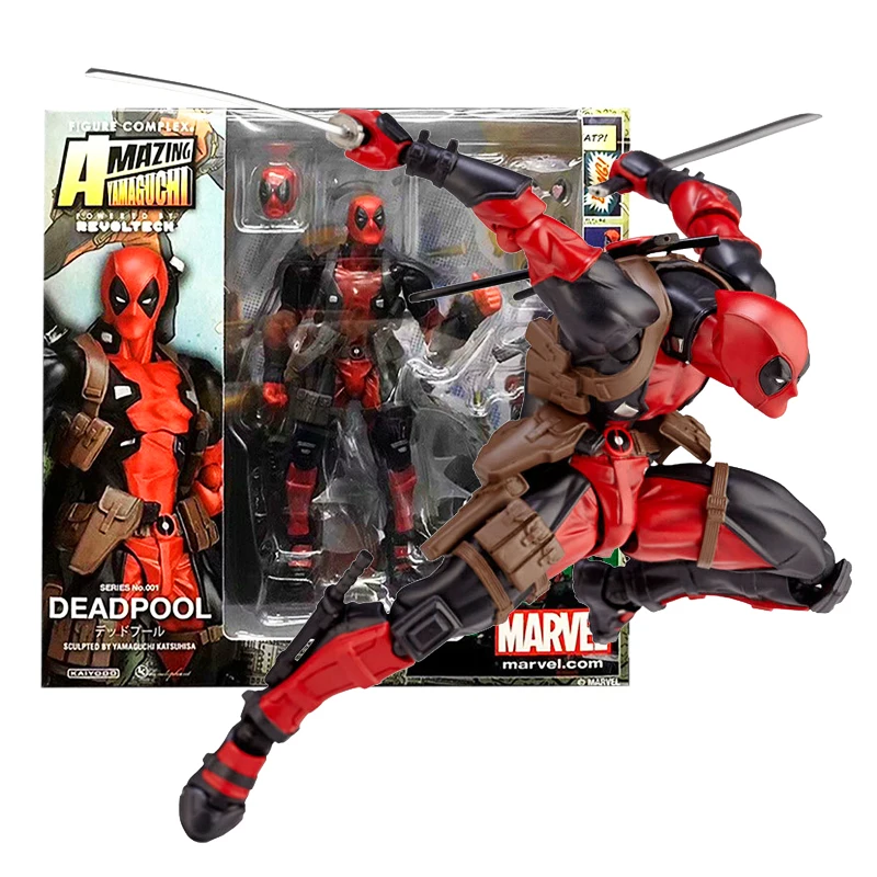 

REVOLTECH AMAZING YAMAGUCHI Deadpool Action Figure X-Men Movable Collection Marvel Hero Black Panther Figures Model Toys Gifts