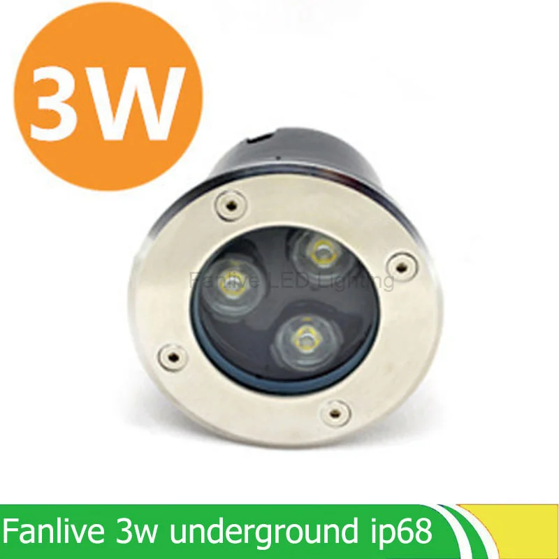Fanlive 10pcs/lot 3W Waterproof Round LED Underground Lamp Outdoor Stage Stairs Garden Light Buried Floor Stainless Steel | Освещение