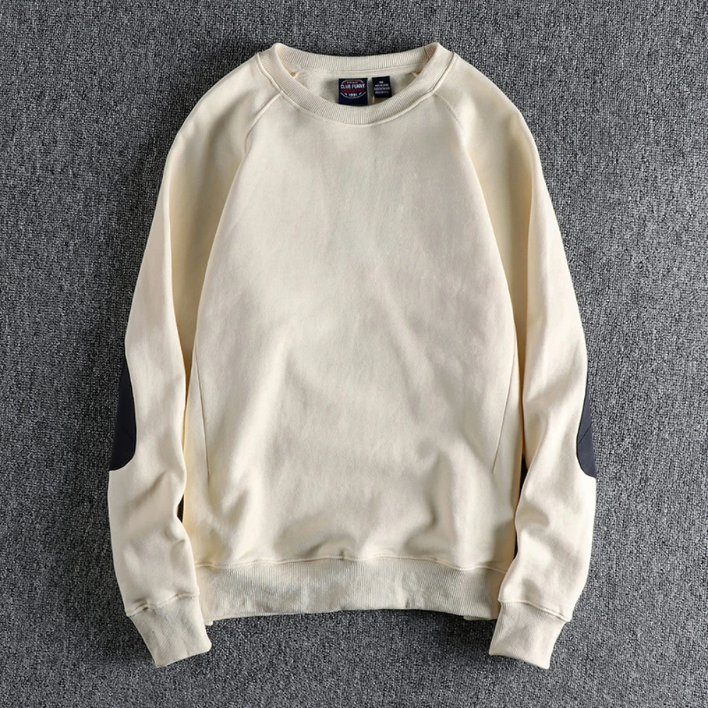 Sleeve patch design plus velvet thick round neck sweater men's versatile solid color retro raglan sleeves loose top in autumn an
Sleeve patch design plus velvet thick round neck sweater men's versatile solid color retro raglan sleeves loose top in autumn an