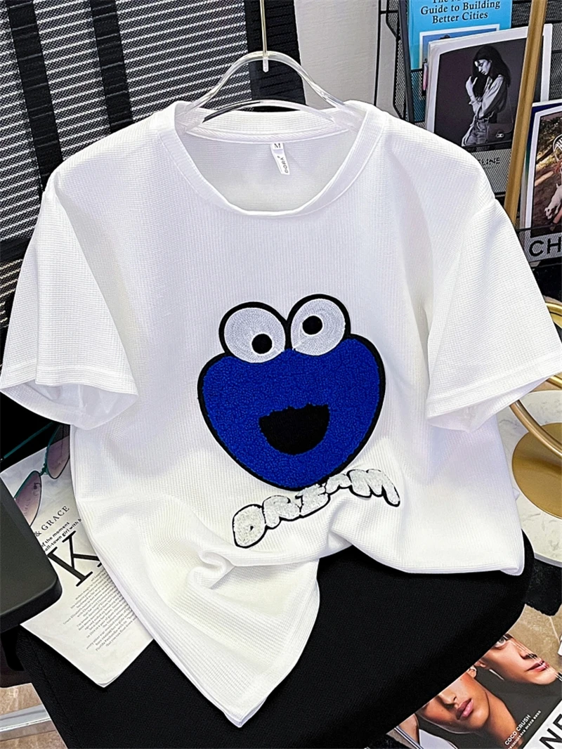 White T-shirt Women Summer Kawaii Cartoon Printed Loose Simple Short Sleeve Top Tees O-neck Casual Harajuku Ulzzang Shirts N398
White T-shirt Women Summer Kawaii Cartoon Printed Loose Simple Short Sleeve Top Tees O-neck Casual Harajuku Ulzzang Shirts N398