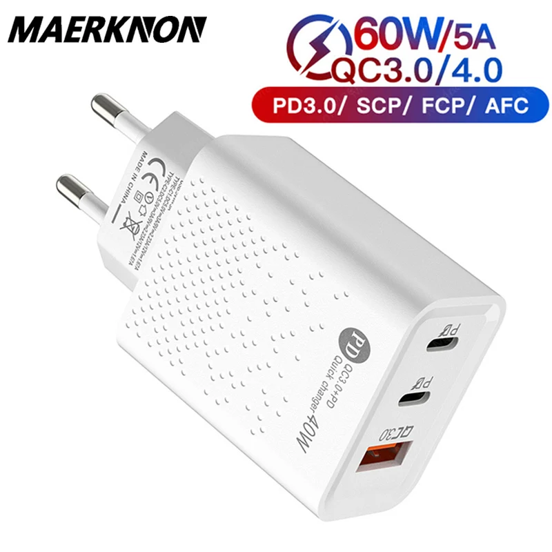 60W USB C Charger Quick Charge 3.0 3 Ports PD Type C Fast Charging Wall Charger For IPhone 13 12 Xiaomi 12 Samsung Phone Adapter
60W USB C Charger Quick Charge 3.0 3 Ports PD Type C Fast Charging Wall Charger For IPhone 13 12 Xiaomi 12 Samsung Phone Adapter