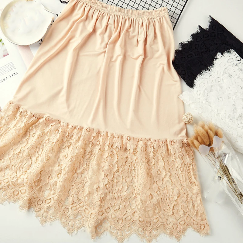 Women Skirt Extender Knee Lace Slip Hollow Length A-Line Half Extenders Lady Lace Slip Casual Skirt Underskirt Petticoat 
Women Skirt Extender Knee Lace Slip Hollow Length A-Line Half Extenders Lady Lace Slip Casual Skirt Underskirt Petticoat