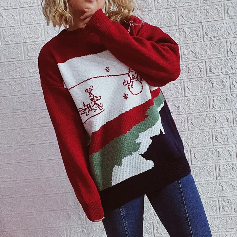 New Year Sweaters Woman Christmas Knitted Pullover Soft Loose Jumper Snowman Elk Thicken Long Sleeve Top Female Sweater Top 2023
New Year Sweaters Woman Christmas Knitted Pullover Soft Loose Jumper Snowman Elk Thicken Long Sleeve Top Female Sweater Top 2023