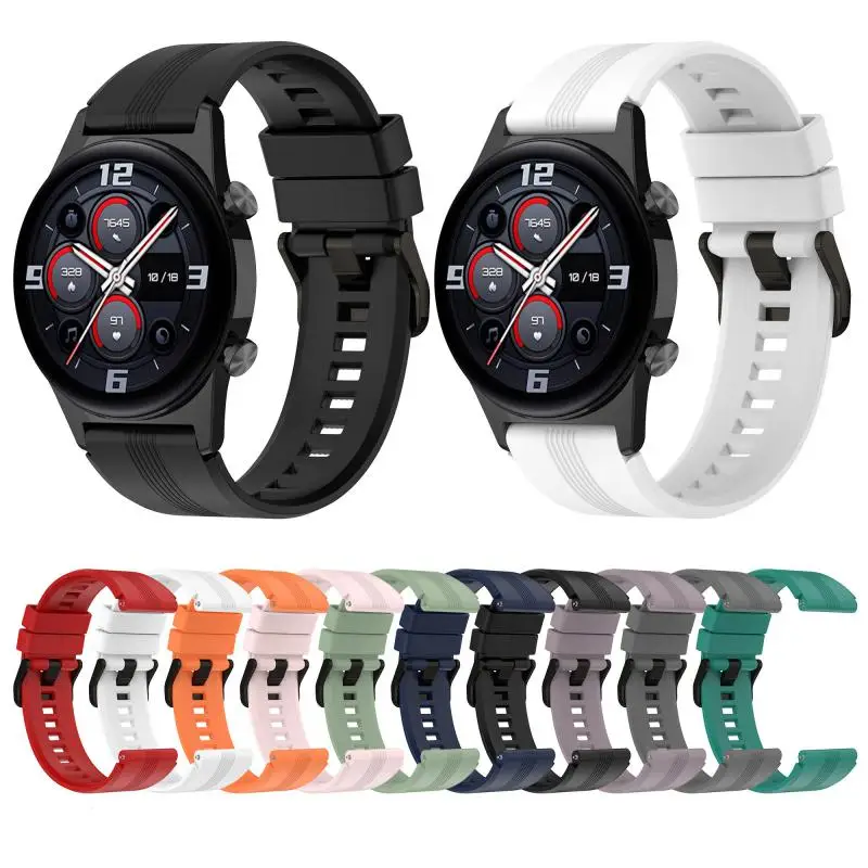 

New Multi-color Breathable Silicone Strap For Honor Watch Gs3 Watchband Correa Sweat-proof Watch Bracelet 22mm Watchstrap