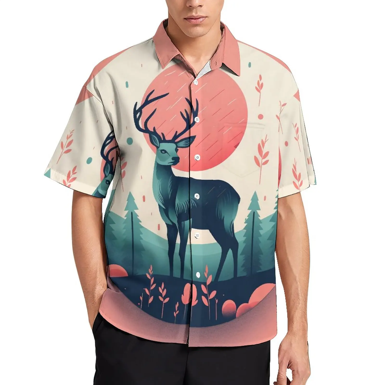 Deer Vacation Shirt Simple Circle Hawaiian Casual Shirts Man Novelty Blouses Short-Sleeve Custom Clothing Plus Size
Deer Vacation Shirt Simple Circle Hawaiian Casual Shirts Man Novelty Blouses Short-Sleeve Custom Clothing Plus Size
