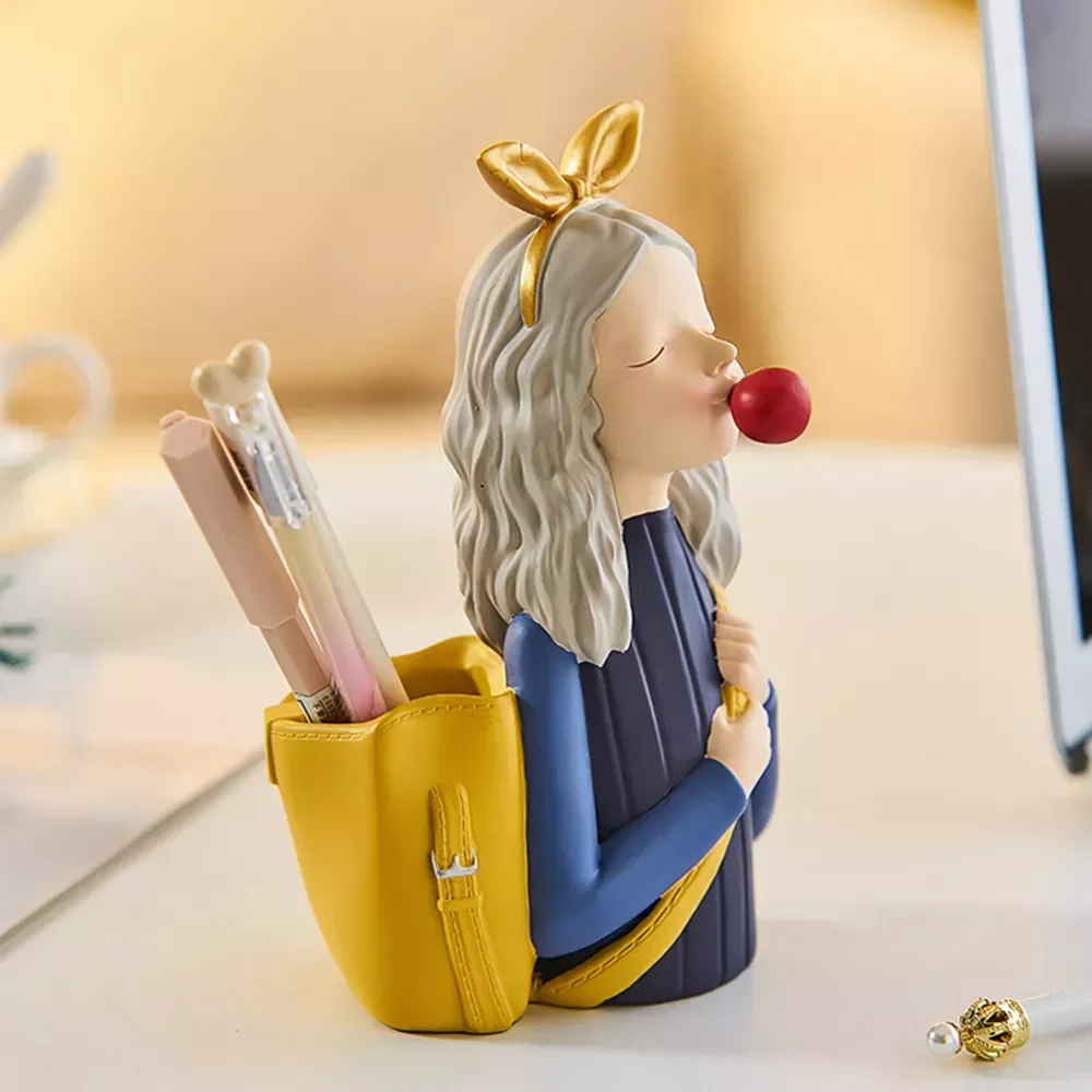 cute Girl Pen Holder Stationery Resin Sculpture Korean Home Decor Study Room Children's Bedroom Desktop Decoration birthday
cute Girl Pen Holder Stationery Resin Sculpture Korean Home Decor Study Room Children's Bedroom Desktop Decoration birthday