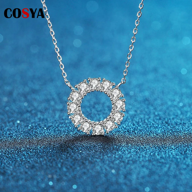 COSYA 925 Sterling Silver Moissanite Pendant Necklace D VVS1 Simple clavicle chain Diamon for Women Sparkling Fine Jewelry Gift
COSYA 925 Sterling Silver Moissanite Pendant Necklace D VVS1 Simple clavicle chain Diamon for Women Sparkling Fine Jewelry Gift