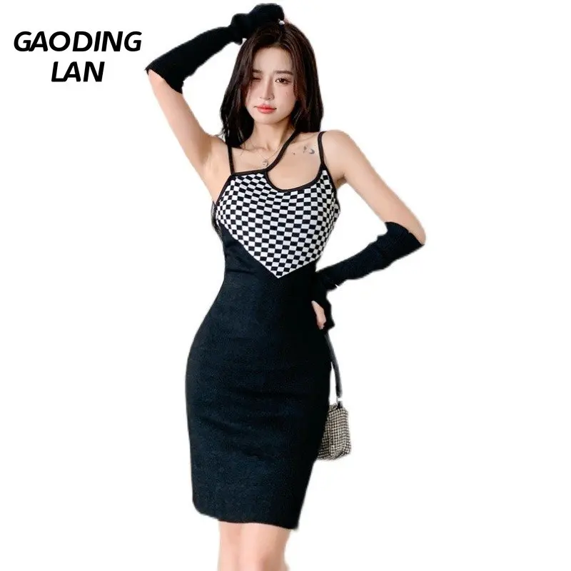 Gaodinglan Summer Women Sleeveless Advanced Design Plaid Print Suspender Dress Female Sexy Slim High Waist Package Hip Dresses
Gaodinglan Summer Women Sleeveless Advanced Design Plaid Print Suspender Dress Female Sexy Slim High Waist Package Hip Dresses