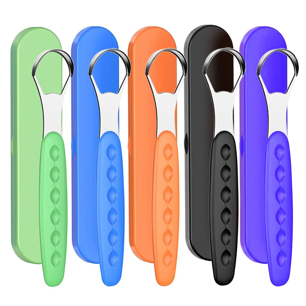Portable Tongue Cleaner Tongue Scraper Reusable Stainless Steel Oral Mouth Brush travel case Black/Blue/Green Non-slip handle
Portable Tongue Cleaner Tongue Scraper Reusable Stainless Steel Oral Mouth Brush travel case Black/Blue/Green Non-slip handle