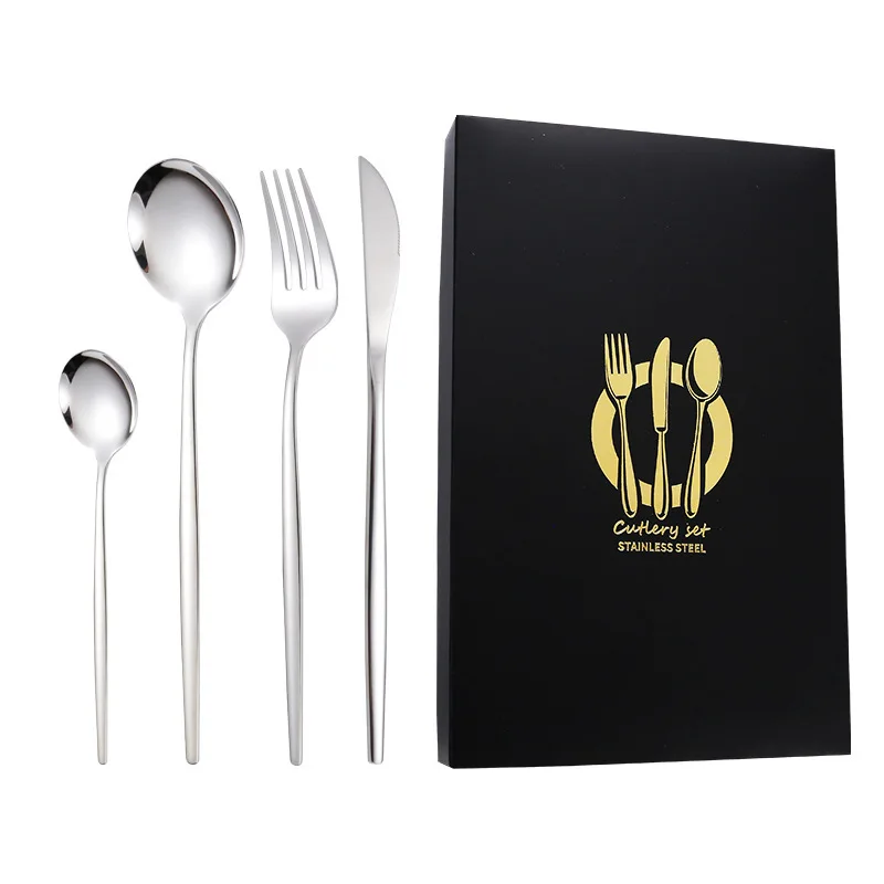 Stainless Steel Western Tableware Set Steak Knife Fork Spoon Chopsticks Gift Box Four-piece Set Hotel Business Home Wedding
Stainless Steel Western Tableware Set Steak Knife Fork Spoon Chopsticks Gift Box Four-piece Set Hotel Business Home Wedding