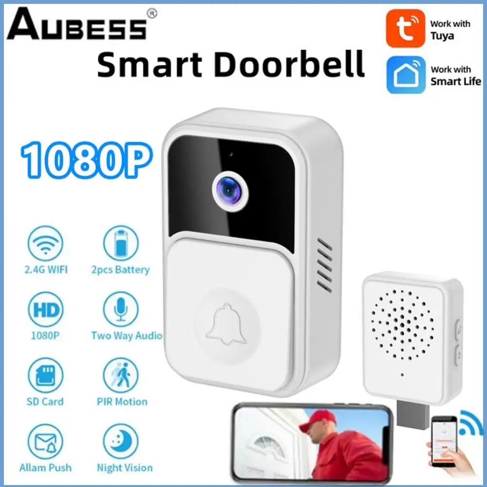 Tuya 2.4GWiFi Wireless Doorbell Smart Phone Camera Battery Powered Waterproof Compatible Tuya Home Smart Life Home Safety
Tuya 2.4GWiFi Wireless Doorbell Smart Phone Camera Battery Powered Waterproof Compatible Tuya Home Smart Life Home Safety
