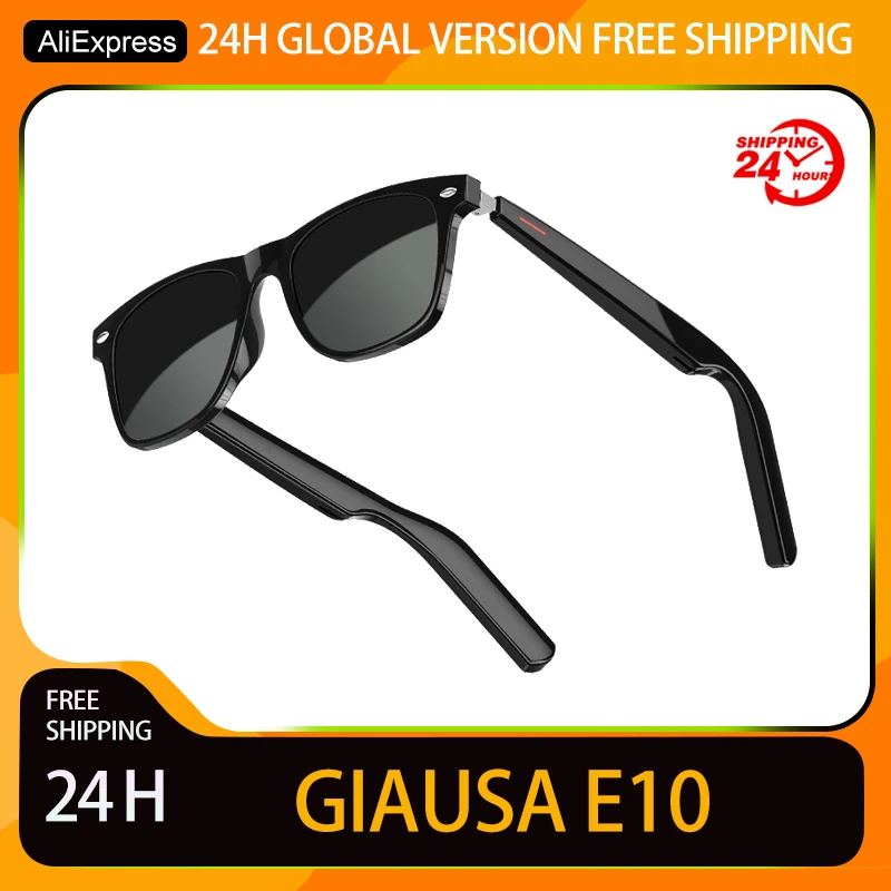 

GIAUSA New E10 Fashion Smart Glasses Anti Blue Light AI Music Bluetooth Call Waterproof Automatic Adjustment For Men Women 2023