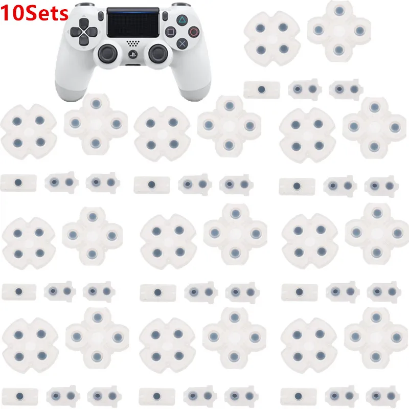 

10Sets/5/1 Set Silicone Conductive Rubber Pads for PS4 Controller, Buttons Repair Replacement Part for PS 4